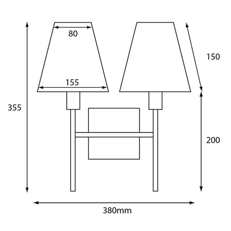 Kinkiet Lucerne (LUCERNE-2LT) - Elstead Lighting