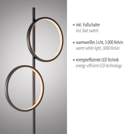 MINI RITUS LAMPA PODŁOGOWA CZARNY (15396-18) - Paul Neuhaus