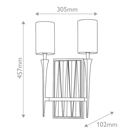 Dekoracyjny kinkiet Crest - 2 źródła światła - Płatkowe złoto (QN-CREST-2WB-DG) - Quintiesse