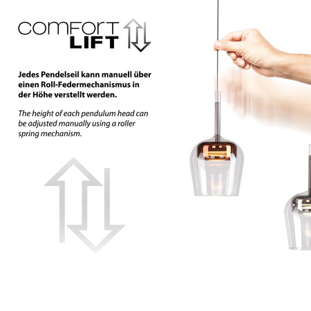 Lampa na pilota i aplikację, z płynną regulacją wysokości Q-KON MULTIKOLOR (2742-70) - Paul Neuhaus