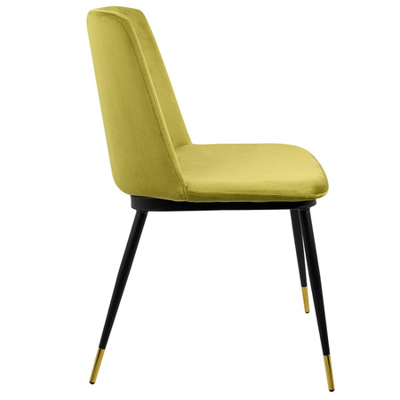 Krzesło DIEGO jasnozielone - welur,       podstawa czarno złota (KH1201100122.45.LGRE) - King Home