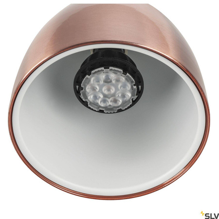 1~ PARA CONE 14, QPAR51, lampa do systemu 1-fazowego, kolor miedziany/biały, z adapterem 1-fazowym (1002875) - SLV