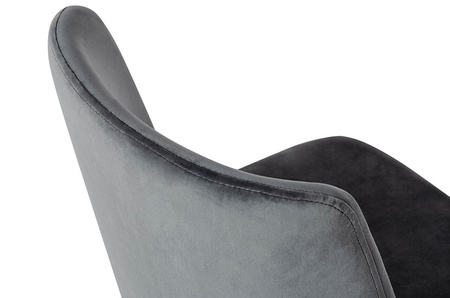 Krzesło DIEGO ciemny szary - welur, podstawa czarno złota (KH1201100122.DKGREY) - King Home