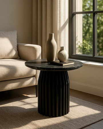 MaMaison stolik LEVANTE czarny marmur /   drewno (MM001501100336) - MaMaison