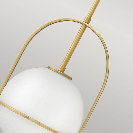 Lampa wisząca Somerset - 1 źródło światła - Opalowe szkło - Stary mosiądz (QN-SOMERSET-P-O-HB) - Quintiesse