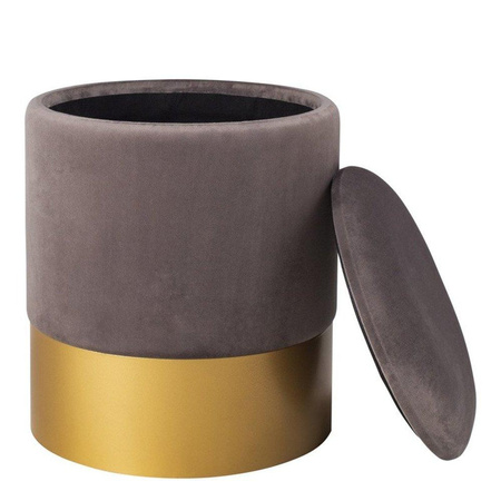 Pufa welurowa VELVET szara / rozm. L (VWF17B00B-L-S) - Moos Home