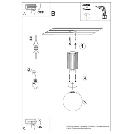 Plafon HALO mocca IP44 (SL.1733) - Sollux Lighting