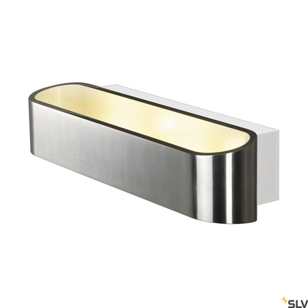 ASSO 300, lampa ścienna, LED, 3000K, owalna, aluminium szczotkowa/biała, D/S/W 30/9,5/7 cm (151275) - SLV