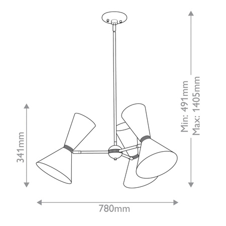 Żyrandol Phix - 6 źródeł światła - Szampański brąz (KL-PHIX-3-CBB) - Elstead Lighting