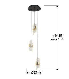 Iliada lampa wisząca 3L (631622) - Schuller