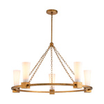 Żyrandol Kristy - 5 źródeł światła - Przecierane złoto (KRISTY5-DG-OPAL) - Elstead Lighting