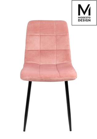 MODESTO krzesło CARLO pudrowy róż - welur, metal (J-06.LIGHT.PINK) - Modesto Design