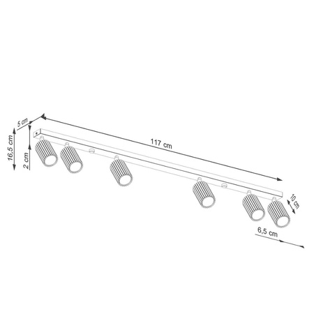Plafon KARBON 6L ochra czerwona (SL.1642) - Sollux Lighting
