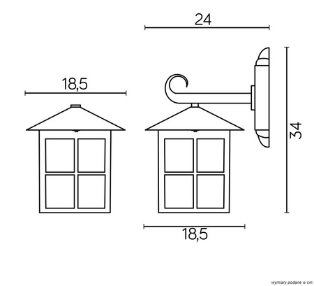 Kinkiet zewnętrzny Wenecja (K 3012/1/KW) - SU-MA