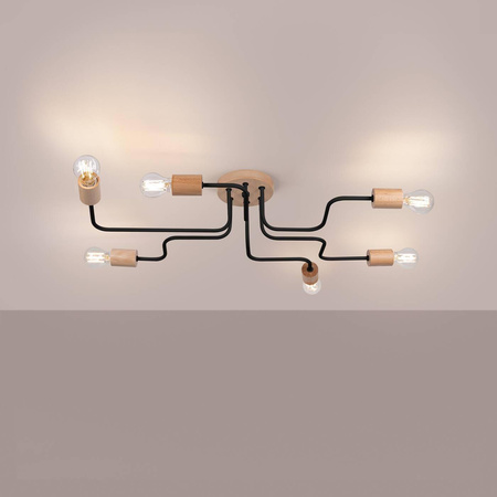 Żyrandol TIMBO 6 czarny (SL.1670) - Sollux Lighting