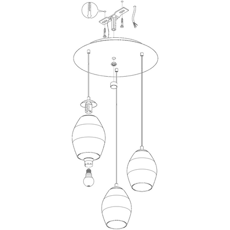 Lampa wisząca ESTANYS nikiel (39565) - EGLO