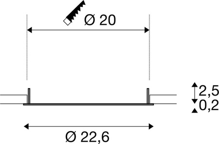 DOWNLIGHT V 200, lekko wpuszczana osłona czarna (1007487) - SLV