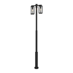 OUTDOOR LAMP POST 2XE27 MAX 15W ALUMINIUM BLACK (E339 Zambelis) - Zambelis
