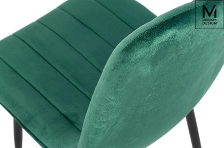 MODESTO krzesło LARA zielone - welur, metal (J-07.GREEN) - MODESTO
