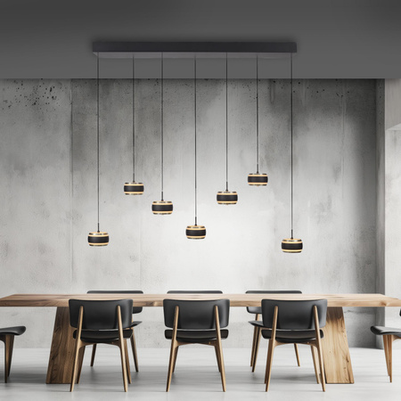 Lampa na pilota, z regulacją światła i wysokości PURE FALLING RINGS  CZARNA (2505-18) - Paul Neuhaus