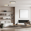 CEILING LED LIGHT 24W 3000K ALUMINIUM-SILICON,BLACK-GOLD RING (23096 Zambelis) - Zambelis