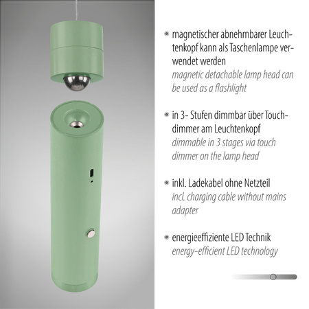 ATTACH LAMPA WISZĄCA JASNOZIELONY (18281-43) - Paul Neuhaus