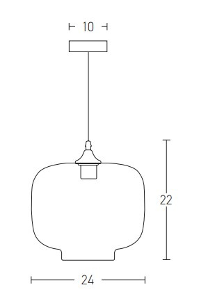 PENDANT 1L GLASS SMOKED GREY (14102 Zambelis) - Zambelis