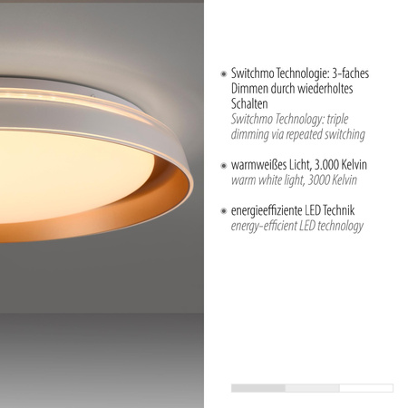 SATI LAMPA SUFITOWA MATOWY MOSIĄDZ (14368-60) - Paul Neuhaus