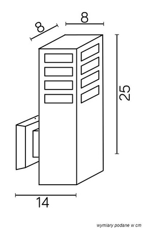 Kinkiet zewnętrzny (RADO III K BL) - SU-MA
