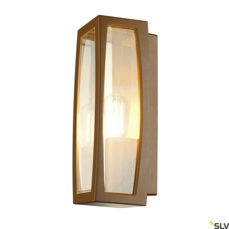 MERIDIAN BOX 2, lampa ścienna outdoor, TC-(D,H,T,Q)SE, rdzawa, maks. 25W, przezroczyste tworzywo sztuczne (230657) - SLV