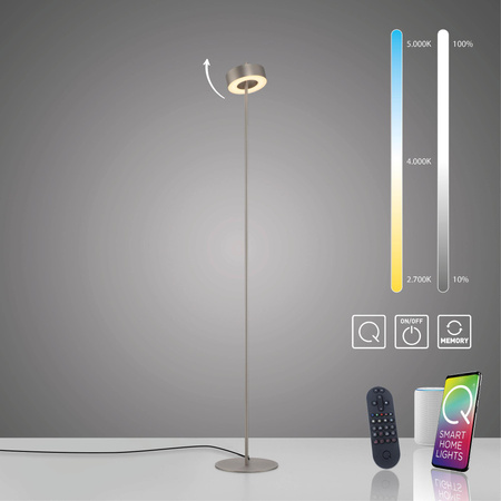 Lampa podłogowa ściemnialna, sterowana Smart ALUMINIUM (324-95) - Paul Neuhaus