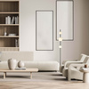 LED FLOOR LIGHT 12W 3000K GLASS &METAL WHITE+BLACK (20135 Zambelis) - Zambelis
