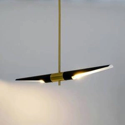 Lampa wisząca APOLLO 1 czarna - szczotkowane złoto (MD21419-2M.BLACK.GD) - King Home