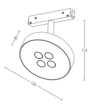 Reflektor do szyny magnetycznej LED 12W 3000K 48V aluminiowy biały (20178 Zambelis) - Zambelis