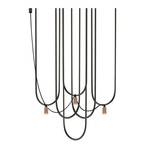 Lampa wisząca Udin 3 - Czarna-platyna mat   (9784) - Dohar