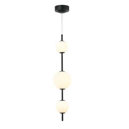 LED PENDANT LIGHT 12W 3000K GLASS &METAL WHITE+BLACK (20132 Zambelis) - Zambelis