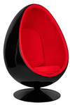 Fotel OVALIA BLACK czerwony - włókno      szklane, metal (JH-069.BLACK.RED) - King Home