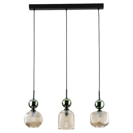 SOPHIA GREEN COGNAC LAMPA WISZĄCA 3XE14 (11147) - TK Lighting