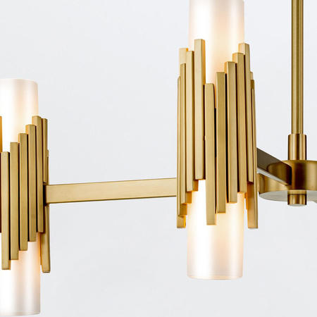Żyrandol Marvele - 8 źródeł światła - Postarzany mosiądz (MARVELE8-AB-OPAL) - Elstead Lighting