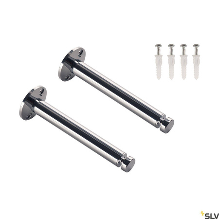 SUFITOWE ELEMENTY KIERUJĄCE, do niskonapięciowego systemu linkowego, chrom, 2 szt., 16,2cm, z rolą kierującą (186642) - SLV