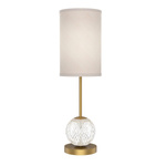 Średnia lampa stołowa z abażurem LED Marni - Naturalny mosiądz (QN-MARNI-TL-M-NBR) - Quintiesse