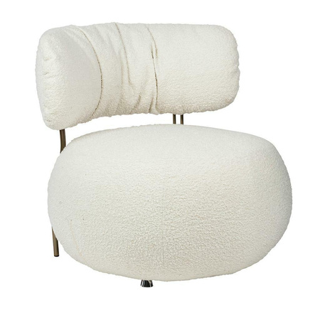 Fotel LOW TEDDY biały - stal (KH1301100130) - King Home