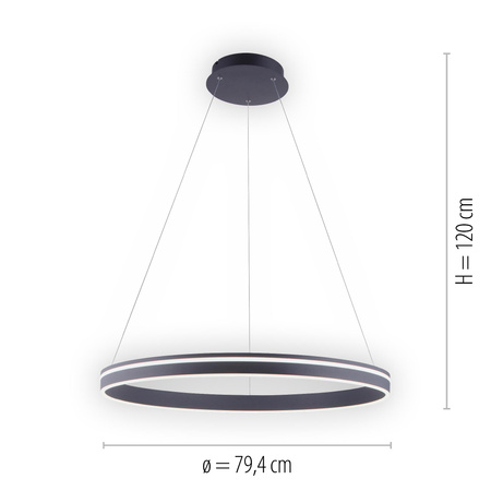 Q-VITO LAMPA WISZĄCA ANTRACYT (8412-13) - Paul Neuhaus