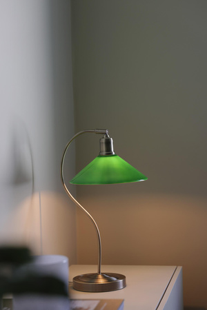 Lampa stołowa bankierka  VELA Antique Brass/Green (108864) Markslojd