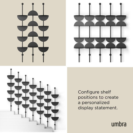 UMBRA regulowane półki ścienne SOLIS      czarne (1021262-040) - Umbra