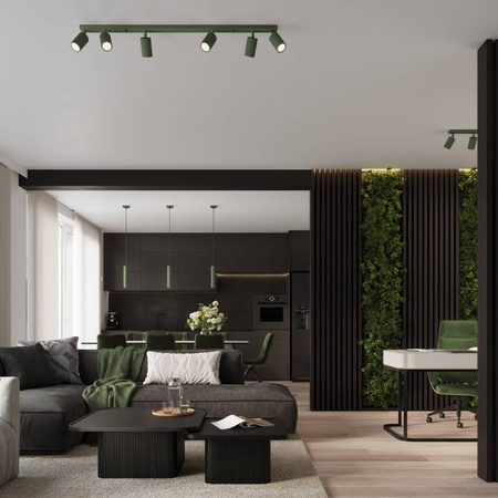 Plafon KARBON 6L zielony oliwkowy (SL.1623) - Sollux Lighting