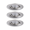 Zestaw Oprawa wbudowana NovaPico Plus Coin Easy ściemniana ruchoma 3x3W 2700K 230V Żelazo Szczotkowane/Aluminium (PL92973) - PAULMANN