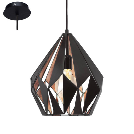 Lampa wisząca CARLTON-1 czarna/miedziana (49254 - Eglo) - żyrandol