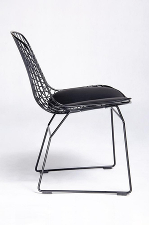 Krzesło NET SOFT czarne - czarna poduszka, metal (MC-020A.B.B) - King Home