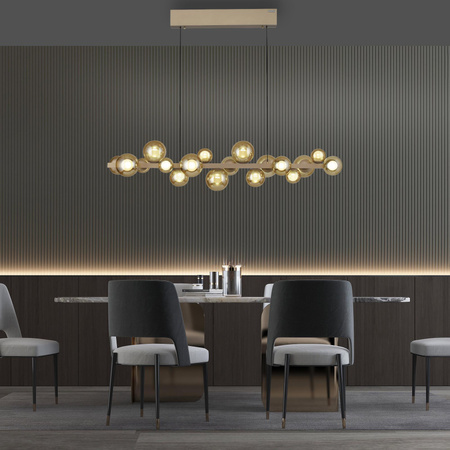 Lampa wisząca z płynną regulacją wysokości PURE E-POPUP 120cm BRĄZOWY (2557-97) - Paul Neuhaus